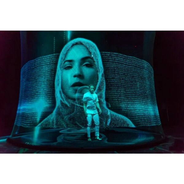 Écran de projection en maille holographique 3D pour exposition d'hologrammes, affichage de cirque, mariage – Image 3